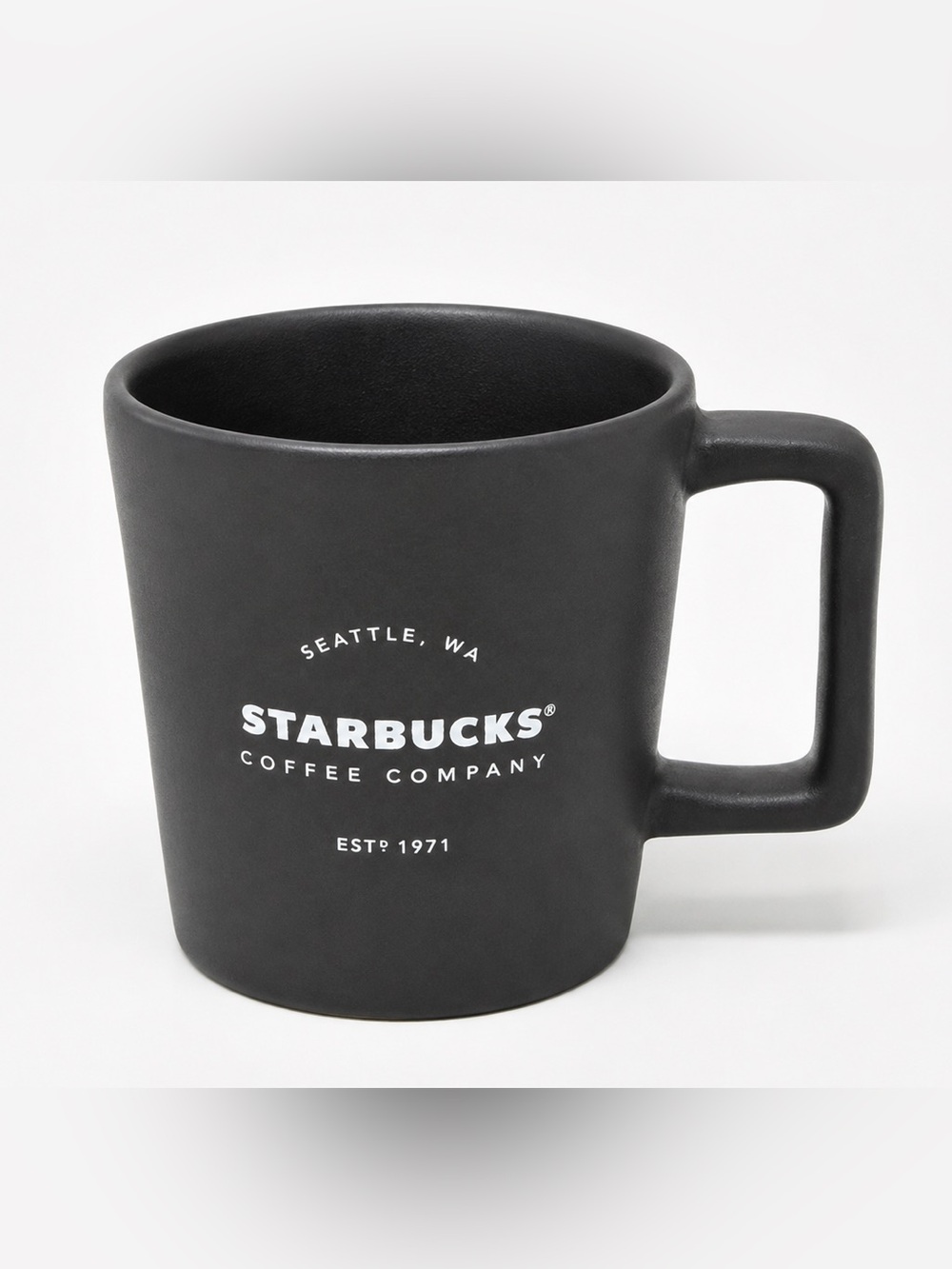 Starbucks Matte Black Ceramic Mug with White Logo
